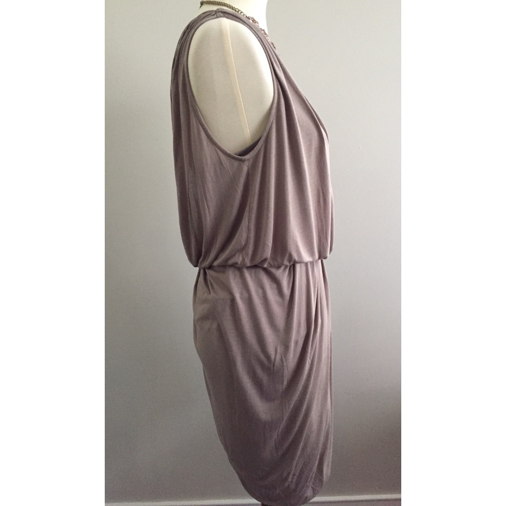 🌷S O L D 🌷Club Monaco Draped Taupe Grecian Dress - Picture 5 of 5